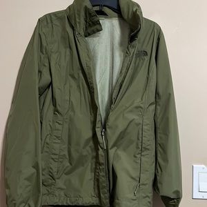 The North Face wind breaker jacket perfect condition- green size large.